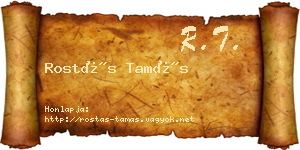 Rostás Tamás névjegykártya